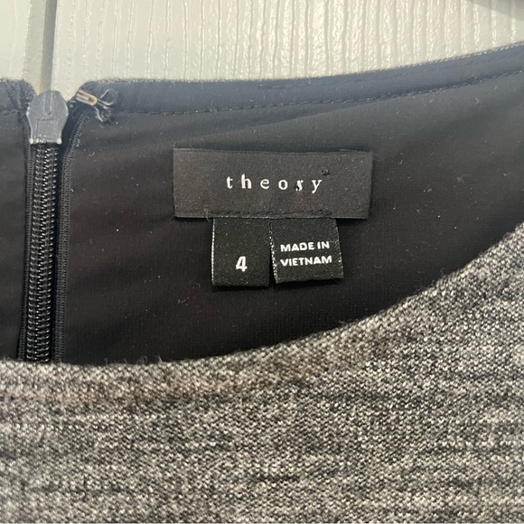 Theory Nuriana Gray Sheath Dress Stretch Ponte Knit Womens 4 - Picture 4 of 6